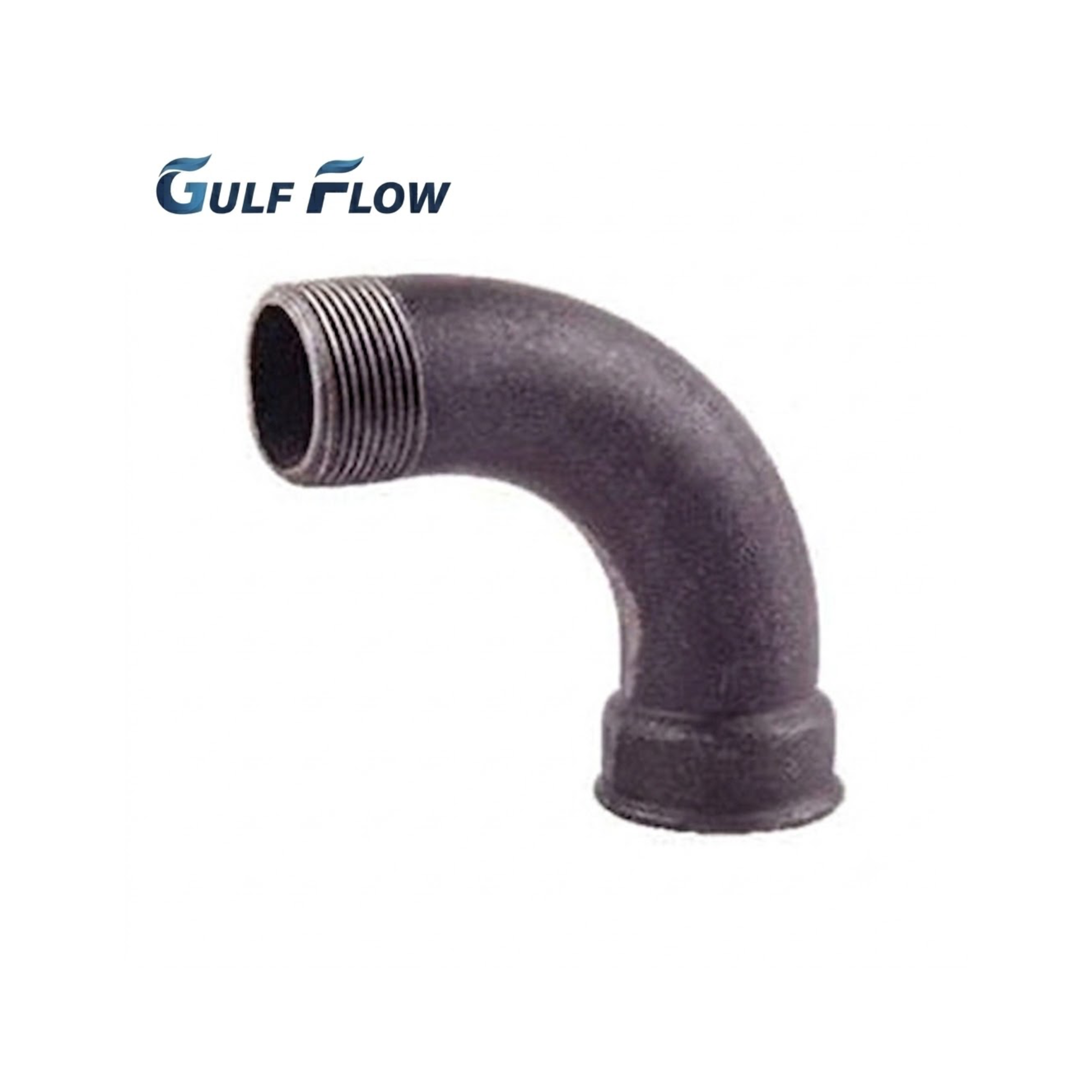 Black Iron 90 Degree Bend Male to Female Threaded Pipe Fitting for Industrial and Plumbing Applications in Qatar